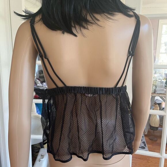 Victoria’s Secret Black Silk & Lace Babydoll Top sz S - Picture 3 of 5